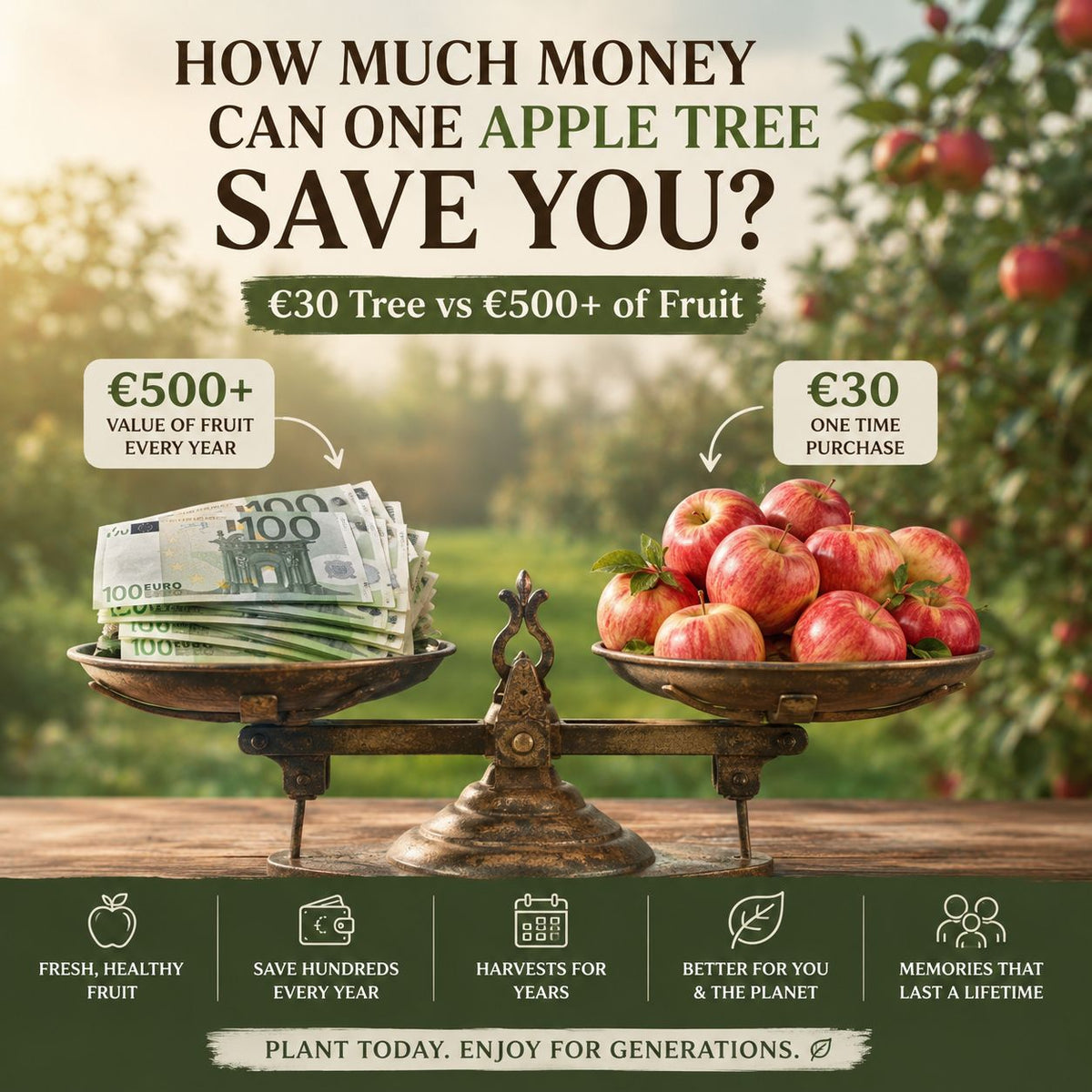How Much Money Can One Apple Tree Save You? (€30 Tree vs €500+ of Fruit)