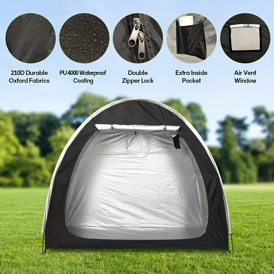 Bike Storage Tent Shed, Outdoor Waterproof Bicycle Covers Shelter with Window for 2/3 Bikes,Oversized Outside Portable Sheds for Lawn Mower,Garden Tools