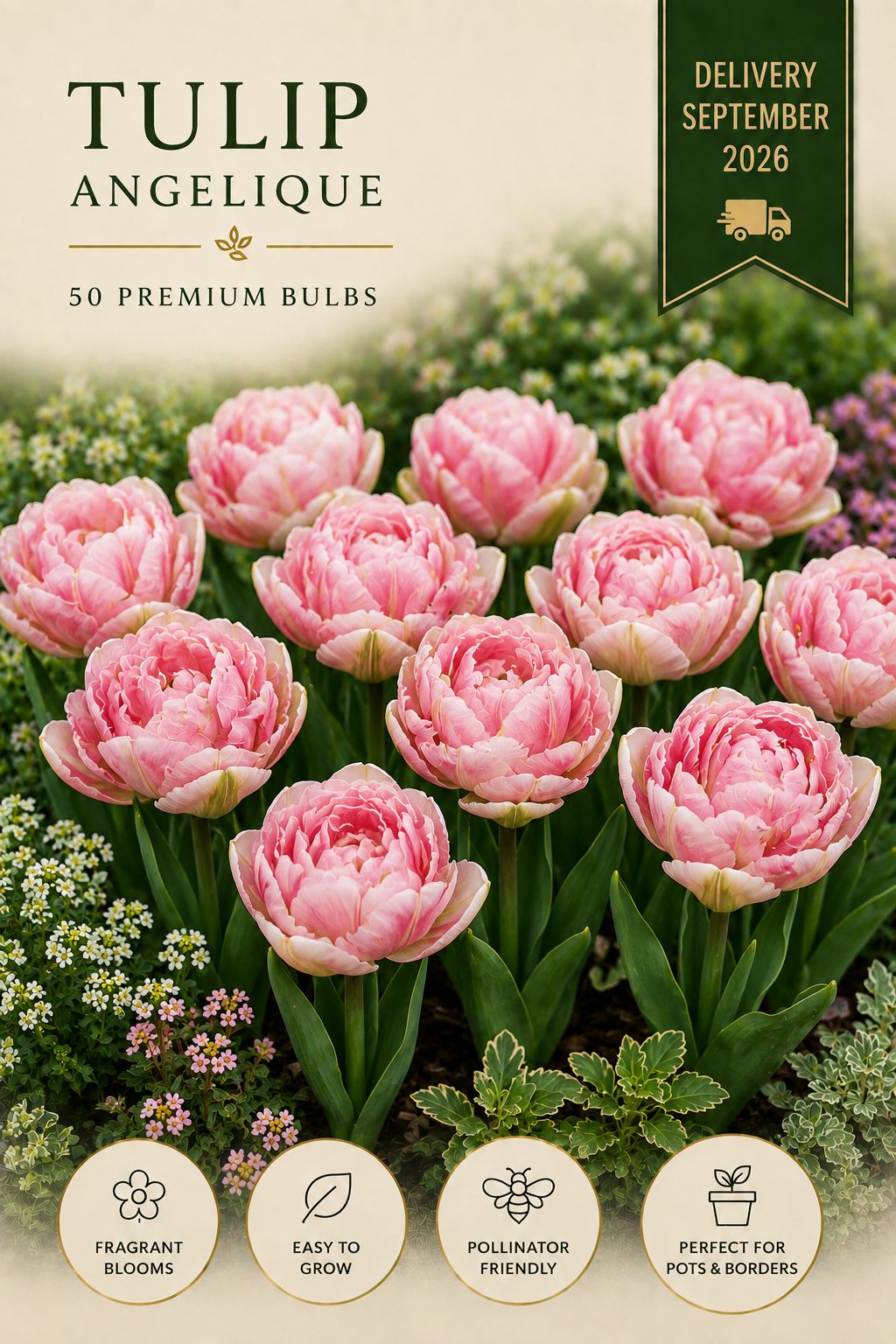 Angelique Tulip 50 premium bulbs
