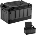 Fishing Tackle Box, Fishing Box, Foldable Double-layer Storage Box with Seat, Large Capacity Storage Organizer for Fishing, Hiking, Travel