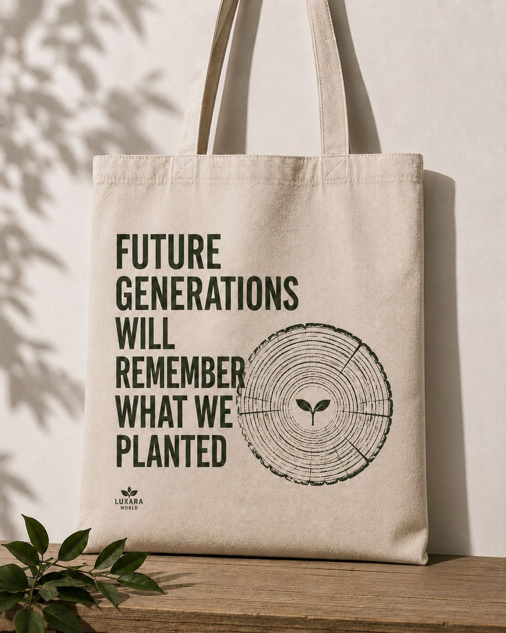 Sustainable cotton tote bag from the Rooted for Generations eco collection