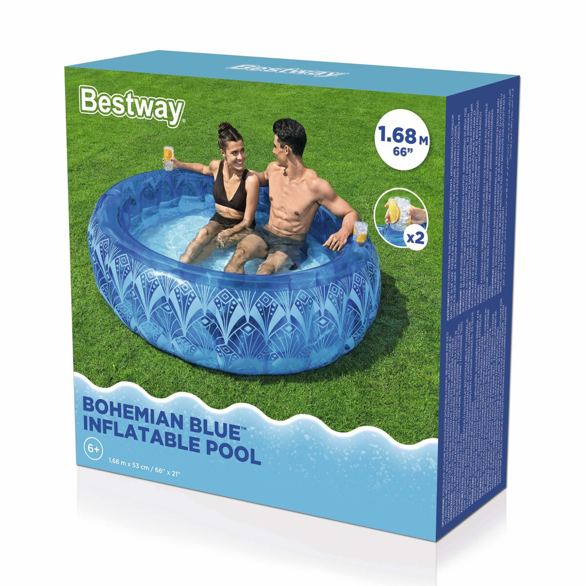 Bestway Kids Inflatable Paddling Pool 168cm – Large Round Garden Swimming Pool (401L)