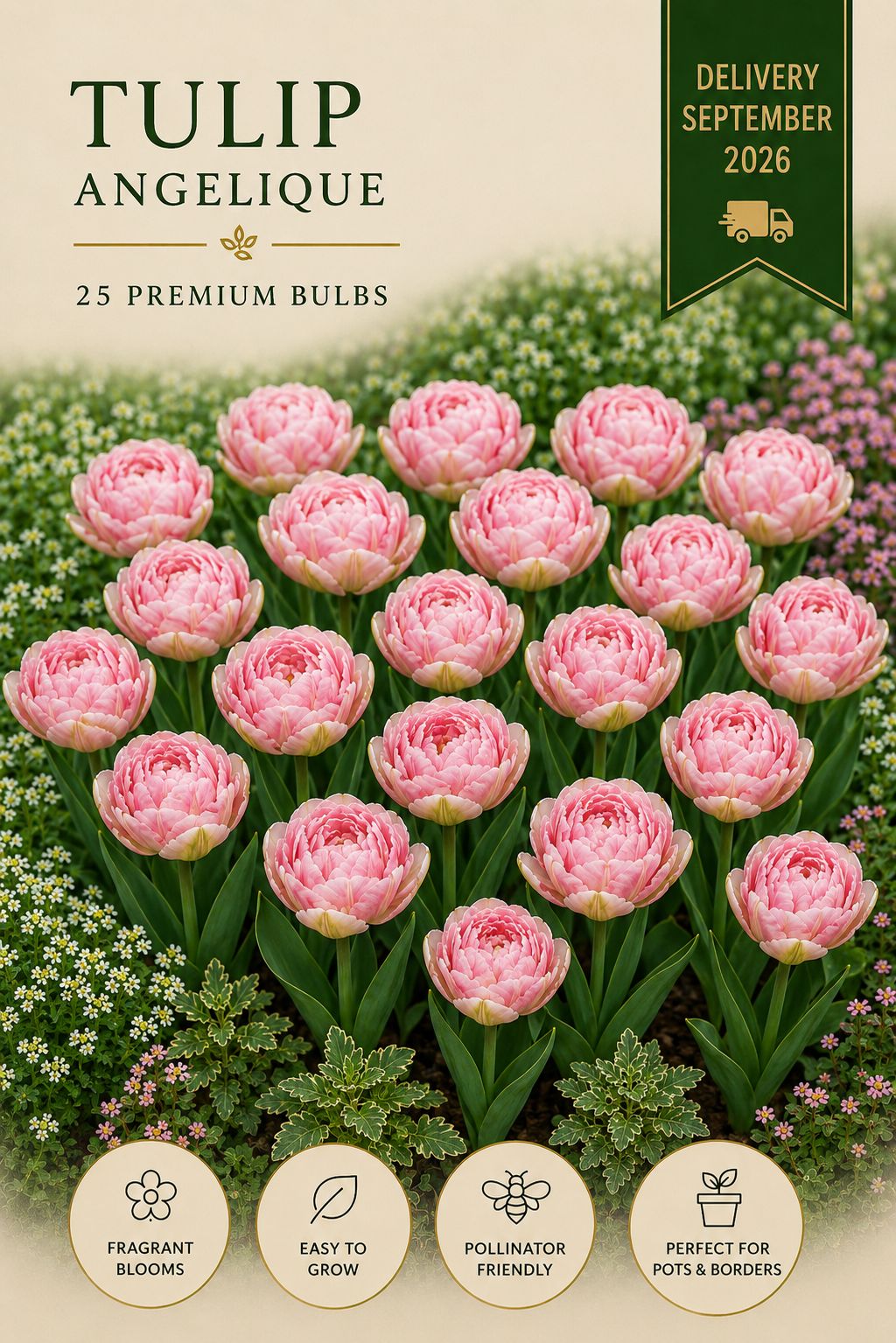 Angelique Tulip 25 premium bulbs