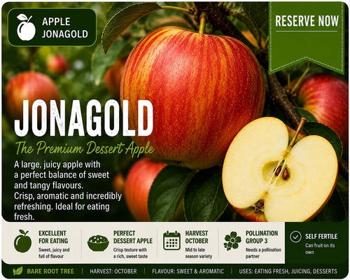 Apple Tree “Jonagold” — Bare Root  160-180cm Pre-Order for October-November  Delivery
