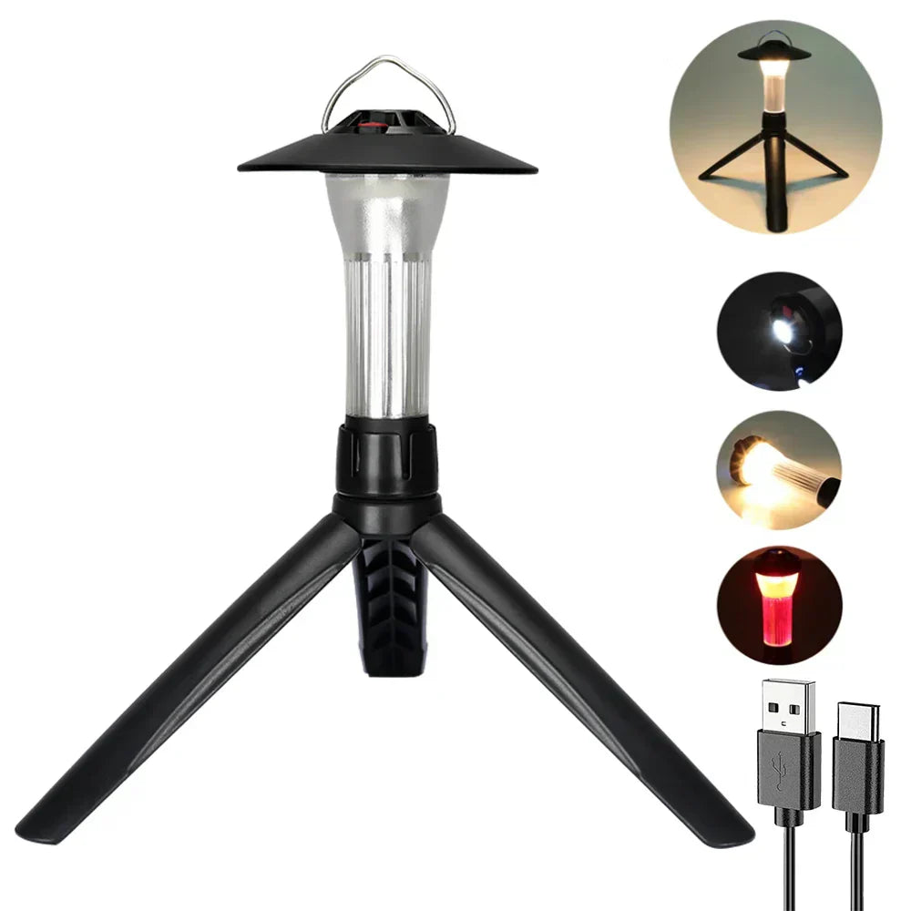Camping Lantern With Magnetic USB Rechargeable