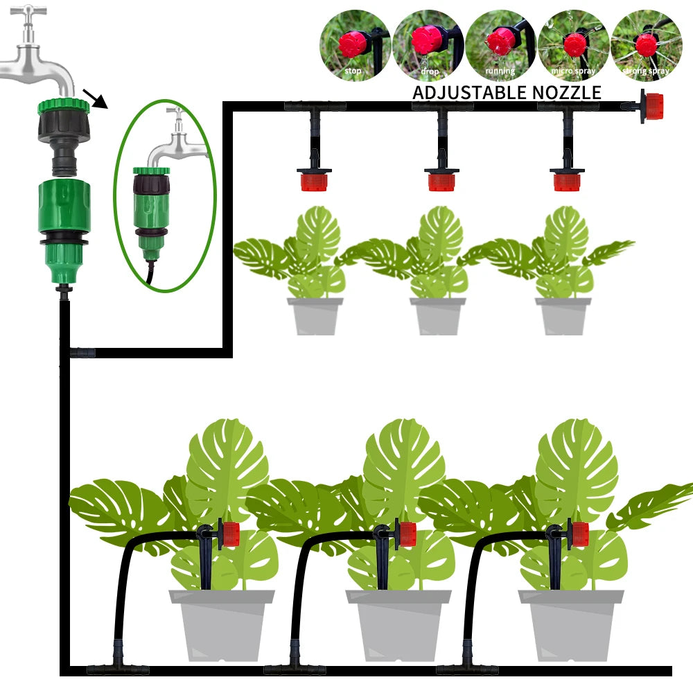 Micro Drip Irrigation System Portable 20M Automatic Watering with