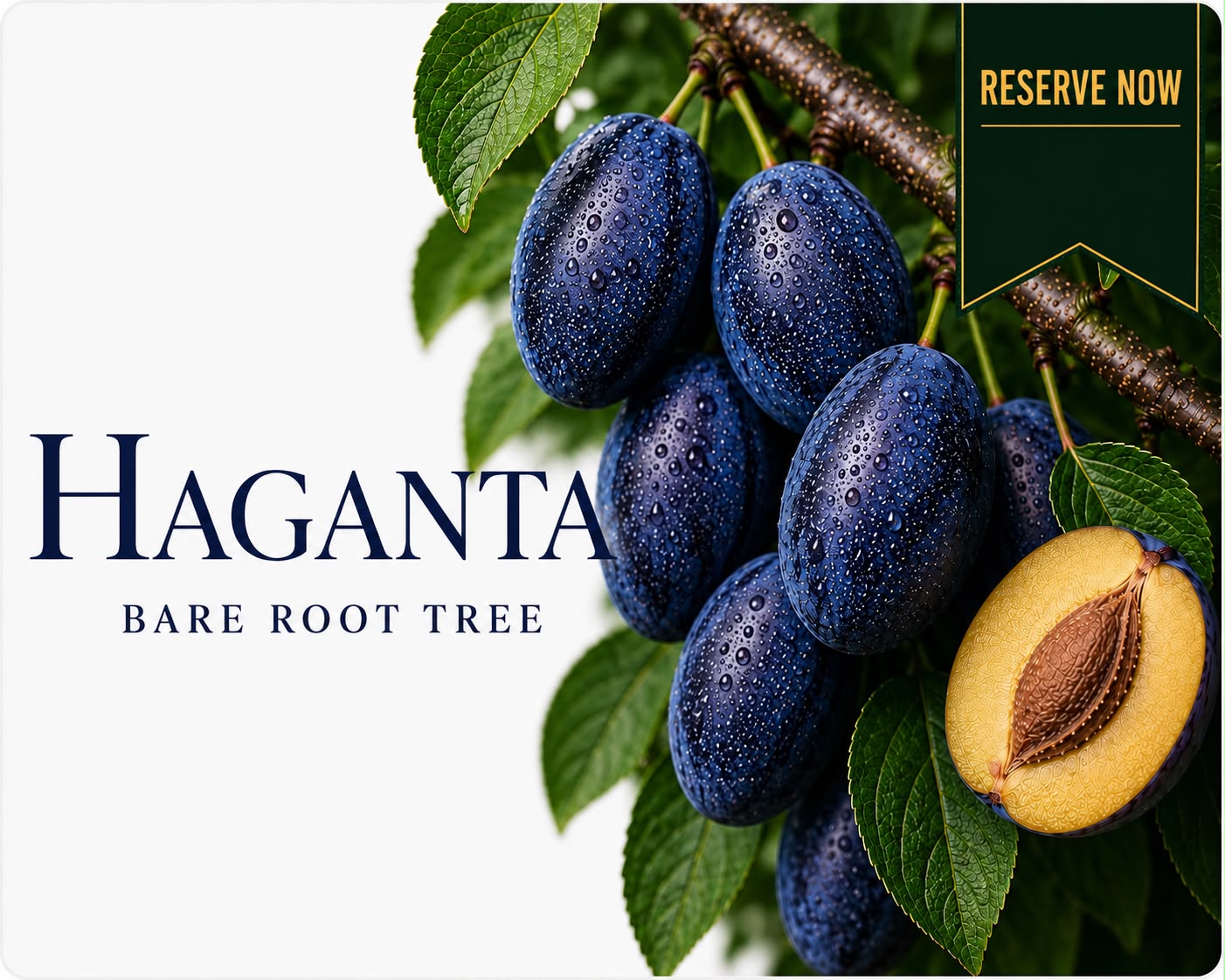 Haganta Plum Tree (Bare Root) 160-180 cm Pre-order October-November Delivery
