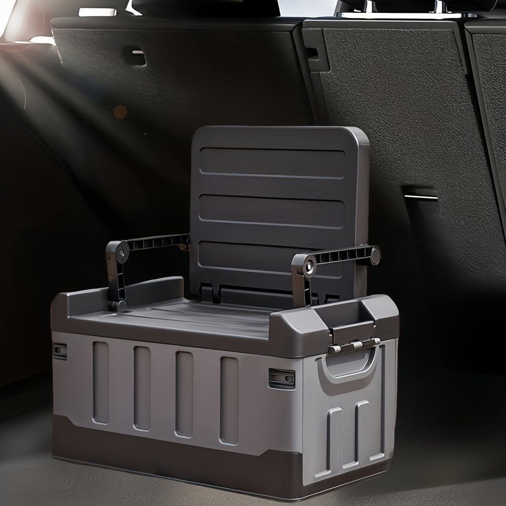 Fishing Tackle Box, Fishing Box, Foldable Double-layer Storage Box with Seat, Large Capacity Storage Organizer for Fishing, Hiking, Travel