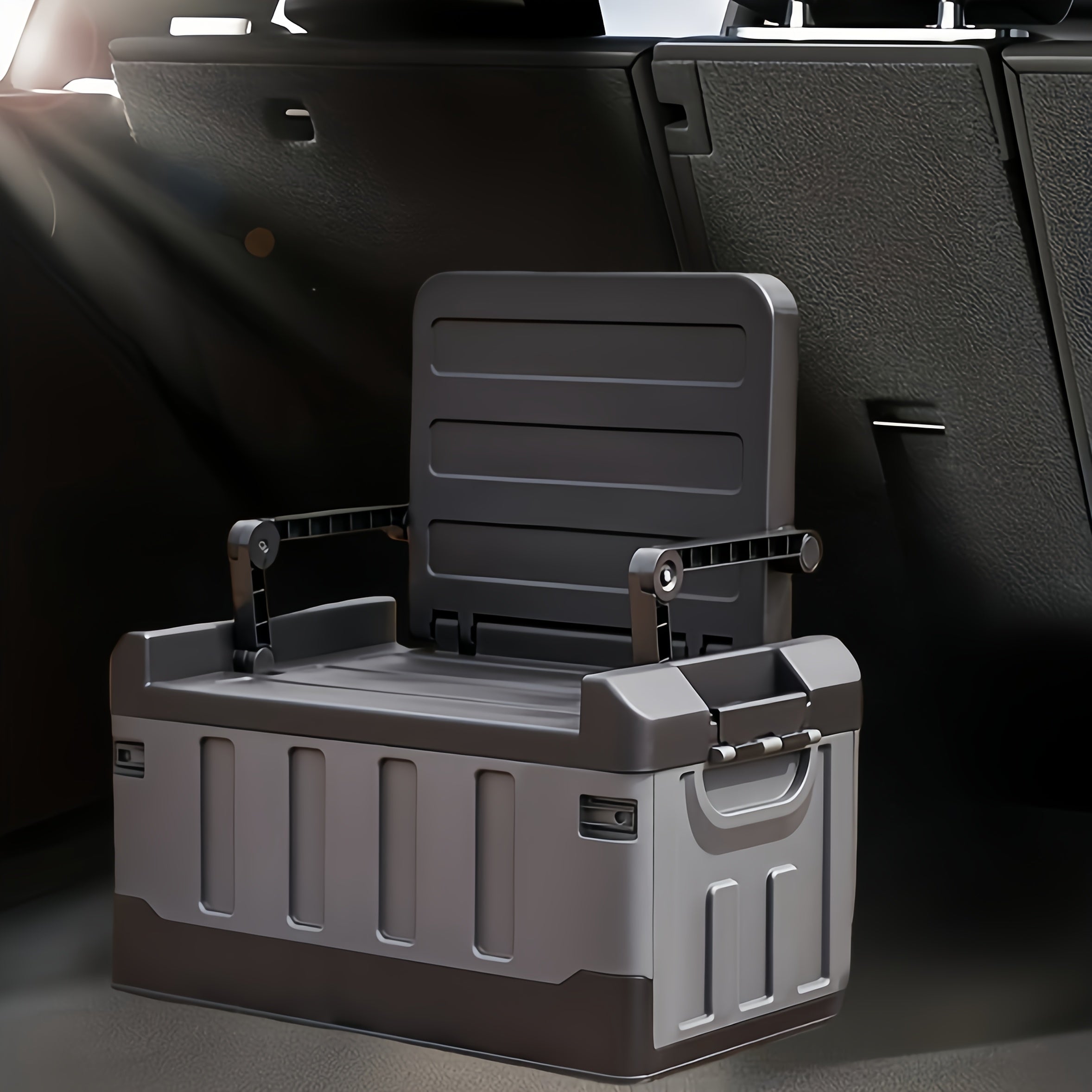 Fishing Tackle Box, Fishing Box, Foldable Double-layer Storage Box with Seat, Large Capacity Storage Organizer for Fishing, Hiking, Travel