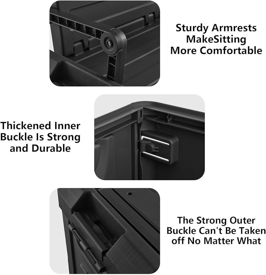 Fishing Tackle Box, Fishing Box, Foldable Double-layer Storage Box with Seat, Large Capacity Storage Organizer for Fishing, Hiking, Travel