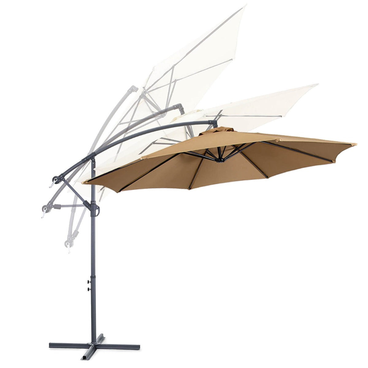 2.7 m Cantilever Garden Parasol Umbrella – Khaki – Available in Multiple Colours