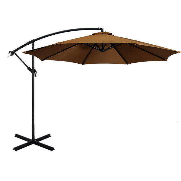 2.7 m Cantilever Garden Parasol Umbrella – Khaki – Available in Multiple Colours