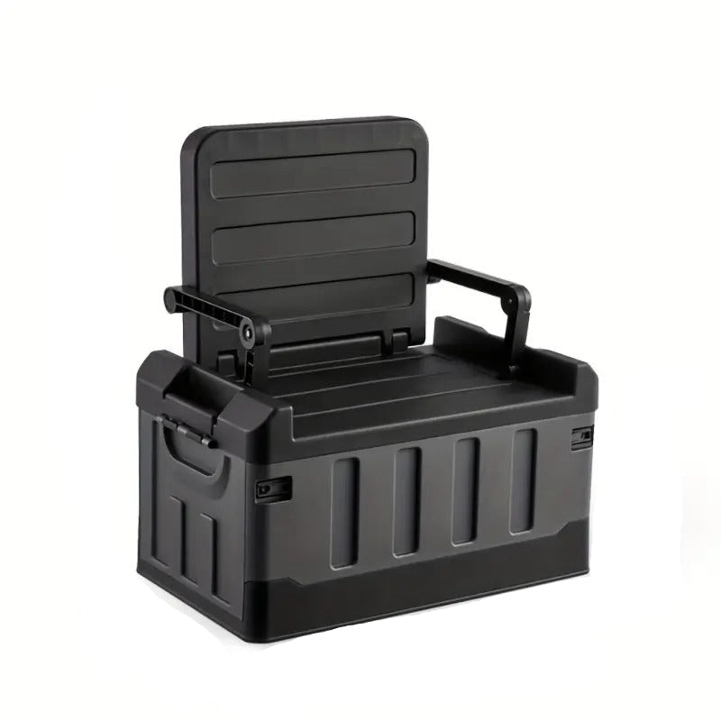 Fishing Tackle Box, Fishing Box, Foldable Double-layer Storage Box with Seat, Large Capacity Storage Organizer for Fishing, Hiking, Travel