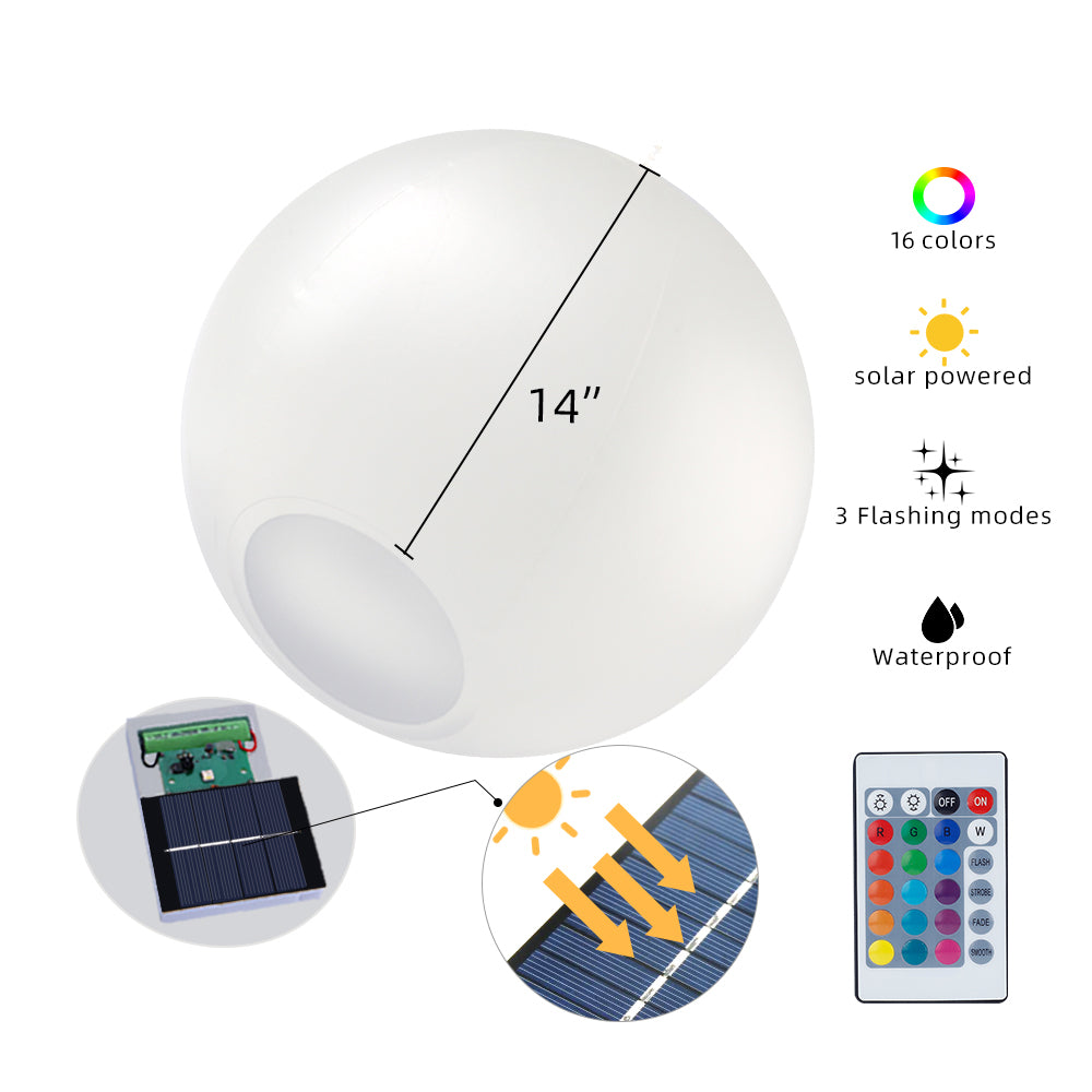 Floating Ball Pool Light Solar Powered
