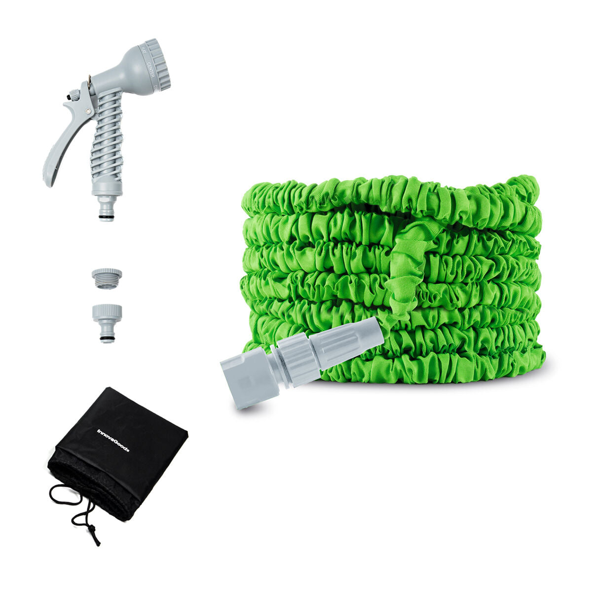 15M Expandable Garden Hose with 7-Pattern Spray Gun – Lightweight Retractable Water Hose with Storage Bag