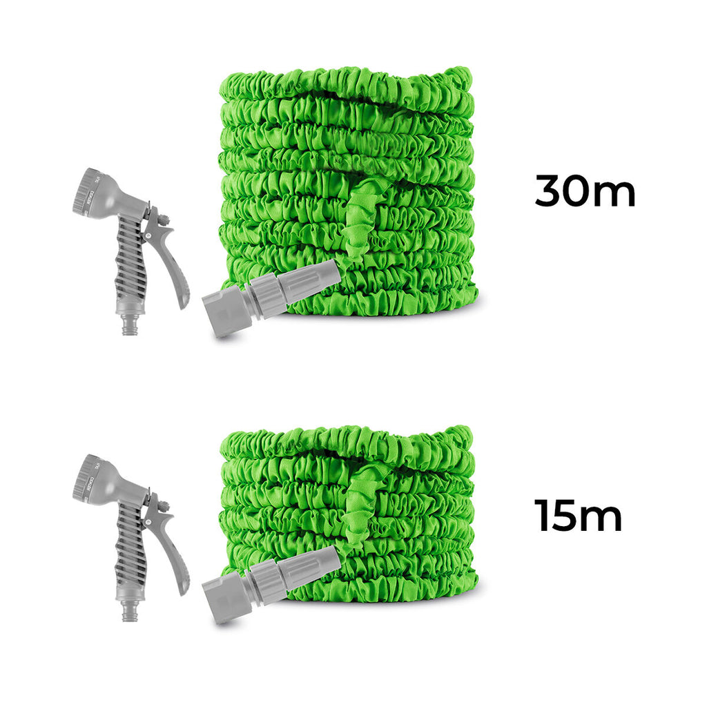 15M Expandable Garden Hose with 7-Pattern Spray Gun – Lightweight Retractable Water Hose with Storage Bag
